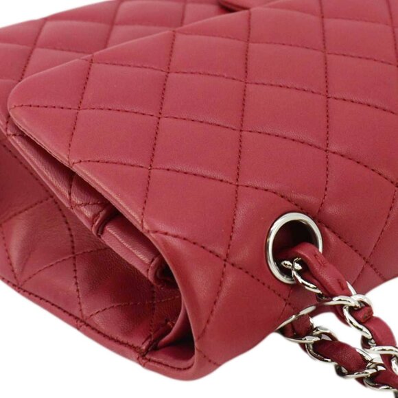 Chanel Classic Double Flap Medium Quilted Leather Shoulder Bag Fuchsia Pink - Picture 5 of 12